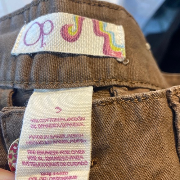 OP Shorts Juniors brown Flower Buttons juniors sz 3 - Picture 6 of 7